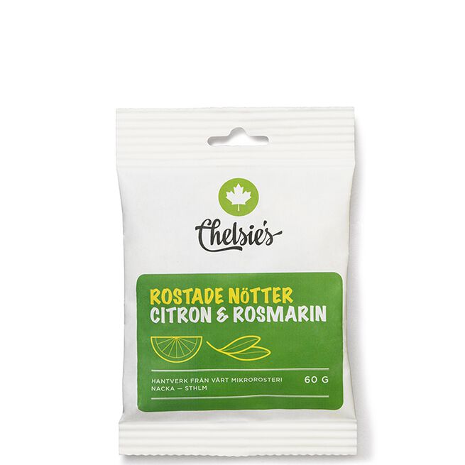 Chelsies Organic Gourmet Products Rostade Nötter Citron Och Rosmarin 60 g